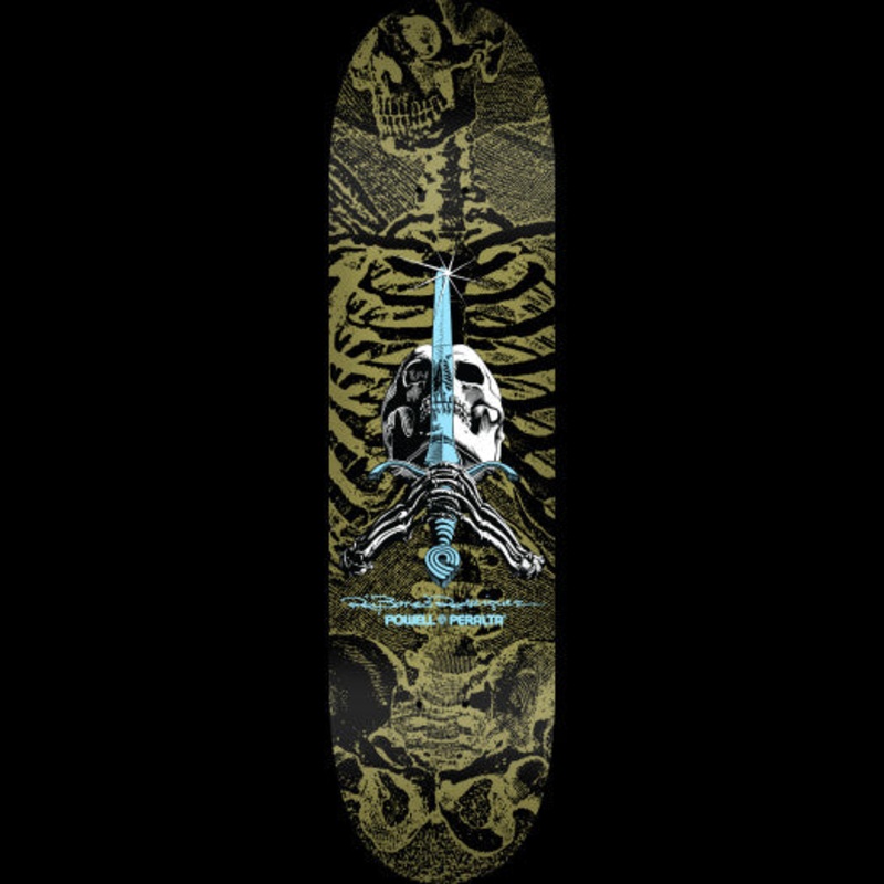 Powell Peralta – Skull and Sword Skate Deck Gold – 8.25