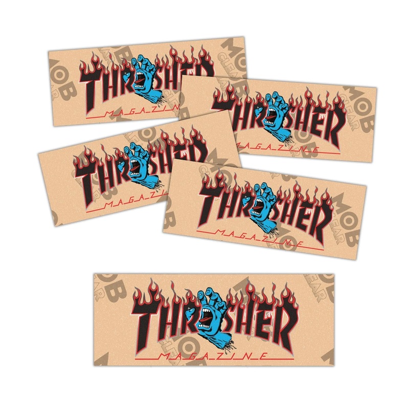 9in Thrasher x Santa Cruz Clear Mob Skateboard Grip Strips