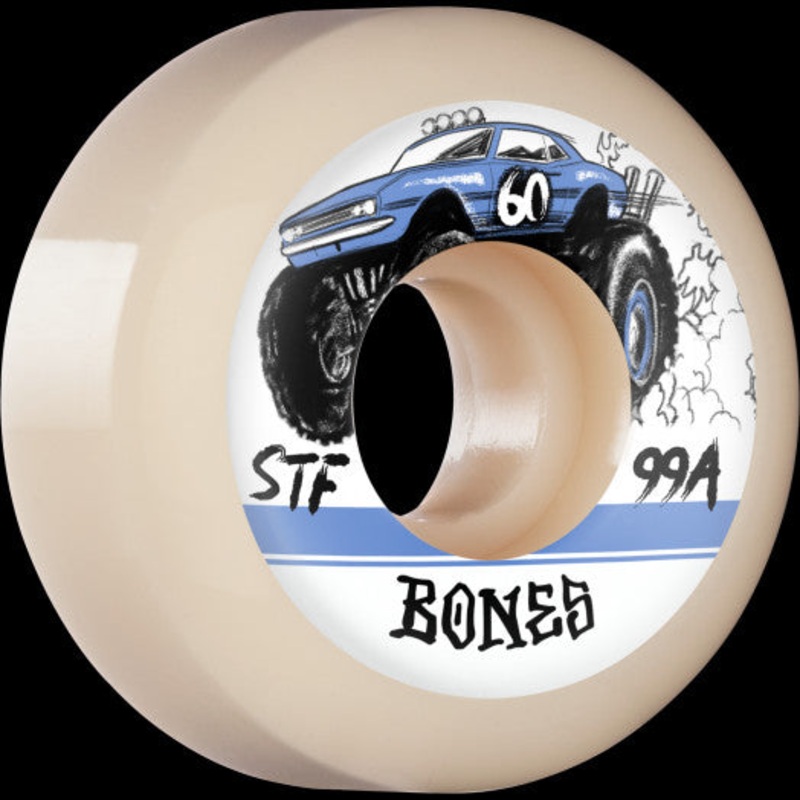 BONES WHEELS Wheel Core	Non Wheel Diameter	54mm Wheel Width	31mm Wheel Hardness	84B = 104a Wheel Formula	SPF Wheel Color	White Wheel Suggested Use	Skateparks Wheel Surface	Smooth Wheel Shape	P5