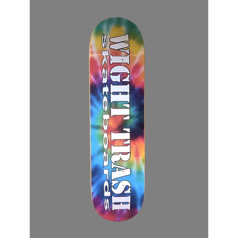 WIGHT TRASH SKATEBOARDS: LOGO DECK  – TIE DYE. 8.25