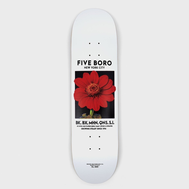 5Boro Skateboards – 8.0 Flower Seed Red Skateboard Deck