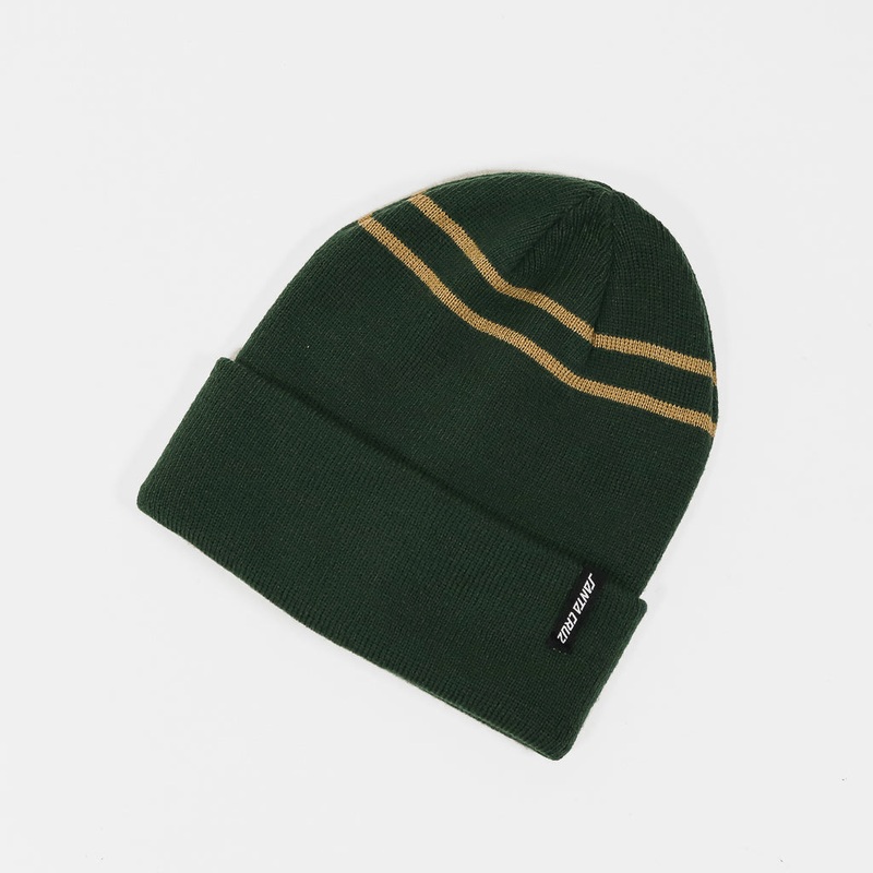 Santa Cruz – Double Stripe Beanie – Dark Olive