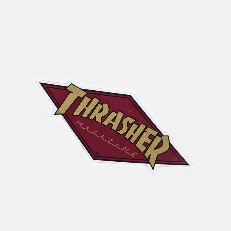 Thrasher Magazine – 4 Diamond Logo Medium Sticker – Burgundy