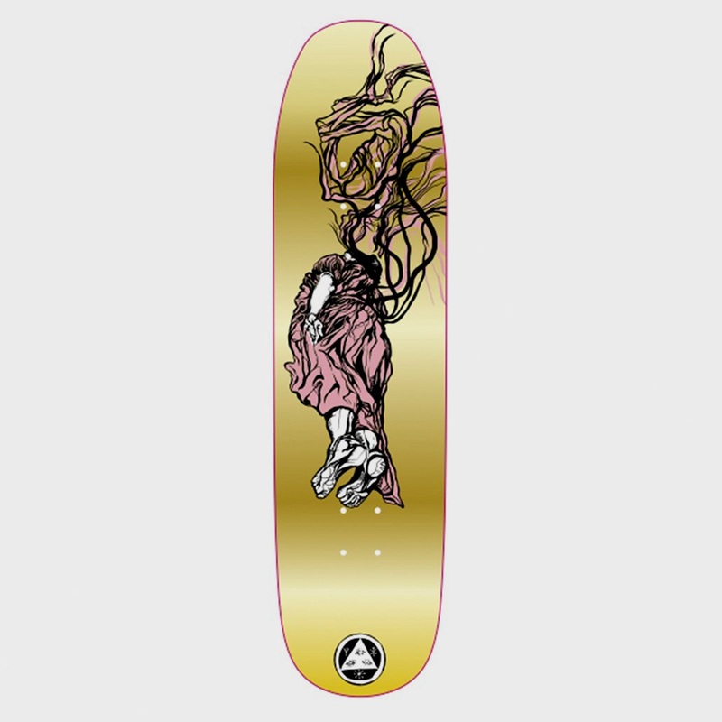 Welcome Skateboards – 8.21 Transcend on Son of Moontrimmer Skateboard Deck – Gold Foil
