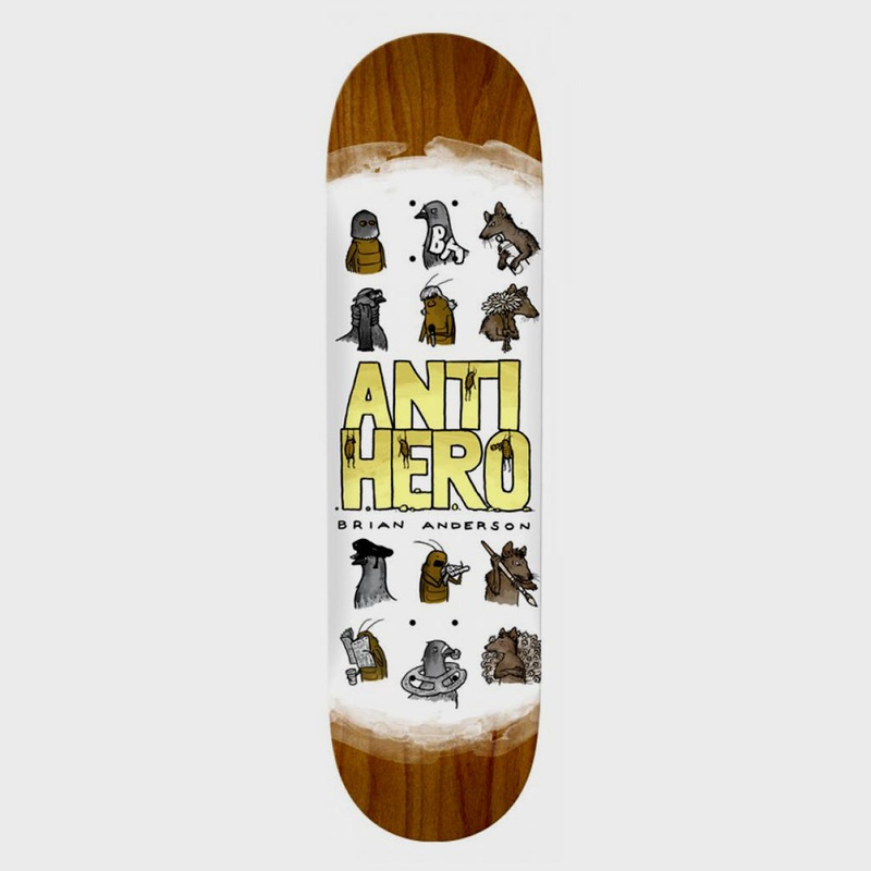 Anti Hero Skateboards – 8.75 Brian Anderson Usual Suspects Skateboard Deck – Various Stain