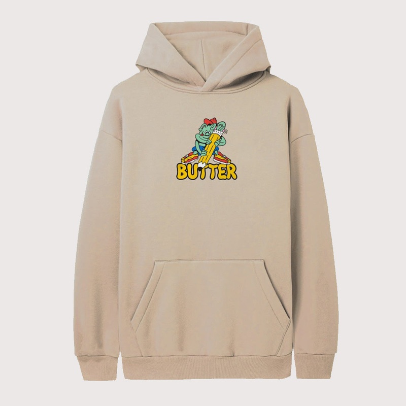 Butter Goods – Martian Pullover Hooded Sweatshirt – Tan