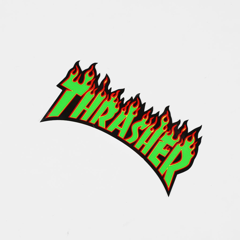 Thrasher Magazine – 6 Flame Logo Sticker – Green