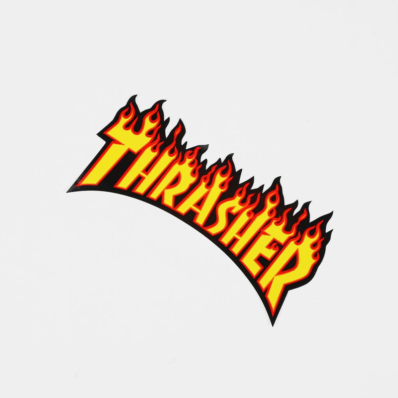 Thrasher Magazine – 6 Flame Logo Sticker – Yellow