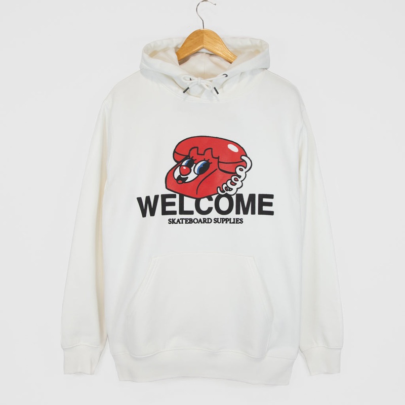 Welcome Skate Store – Code Red Pullover Hooded Sweatshirt – White Mist