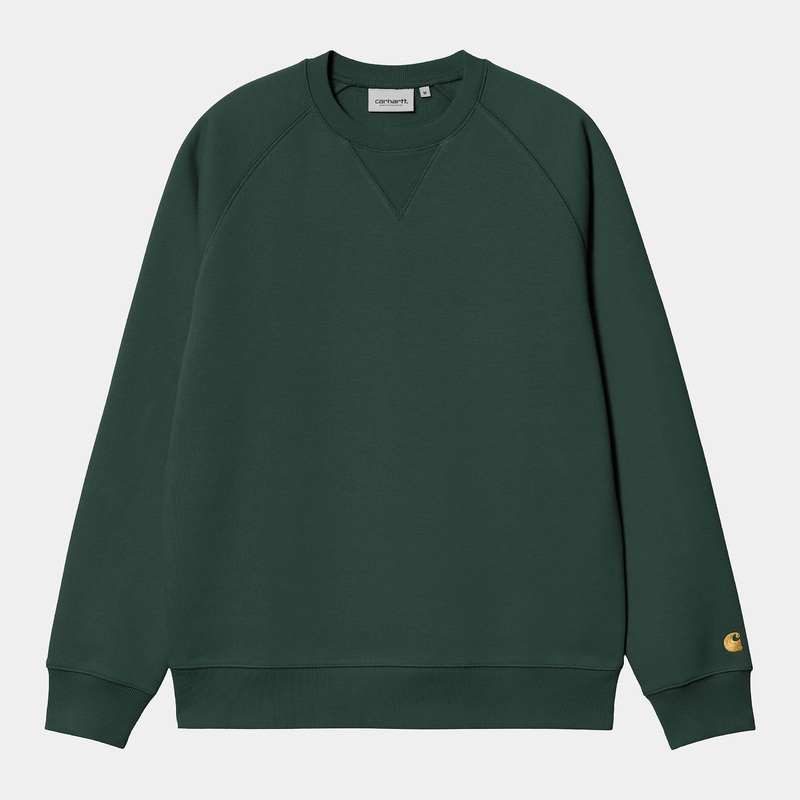 Carhartt WIP – Chase Crewneck Sweatshirt – Discovery Green / Gold