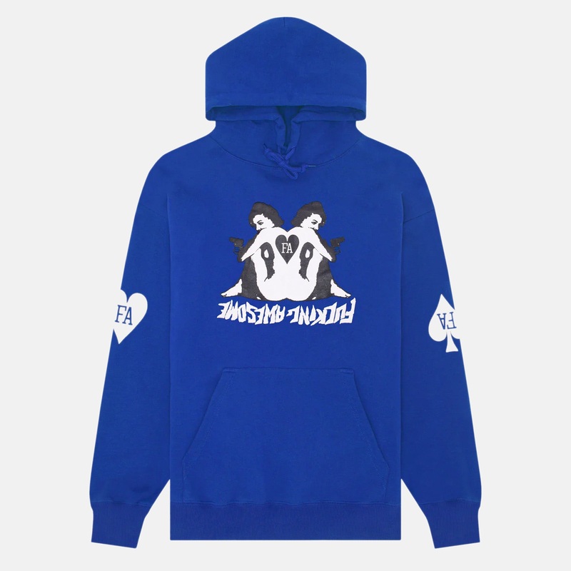 Fucking Awesome – Cards Pullover Hooded Sweatshirt – Royal Blue