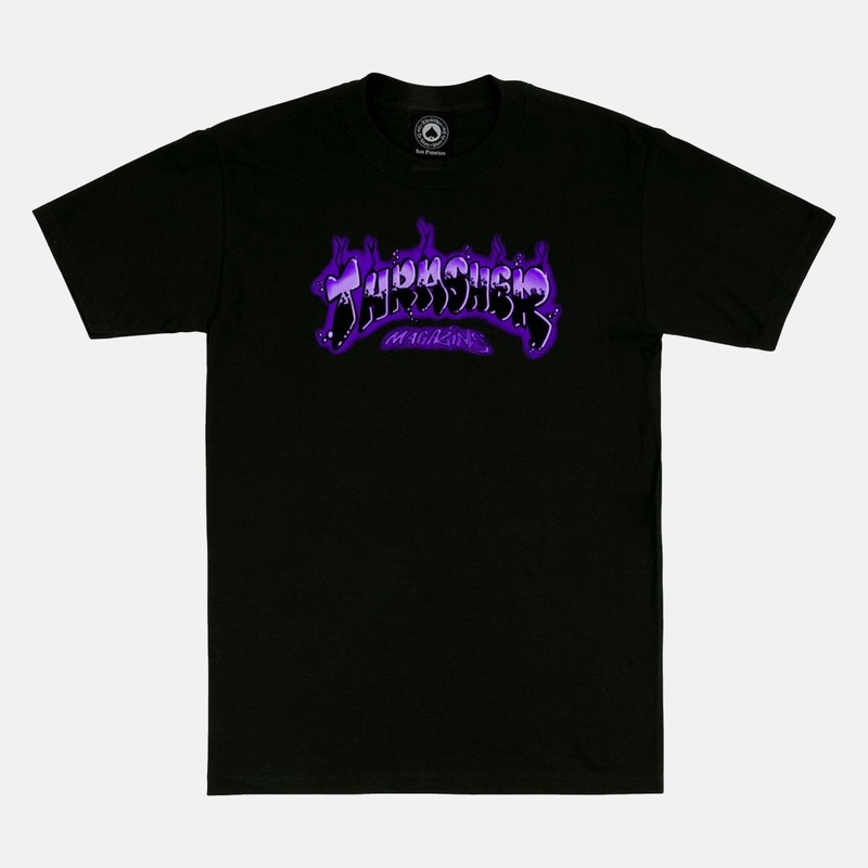 Thrasher Magazine – Airbrush T-Shirt – Black / Purple