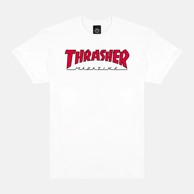 Thrasher Magazine – Outline T-Shirt – White / Red