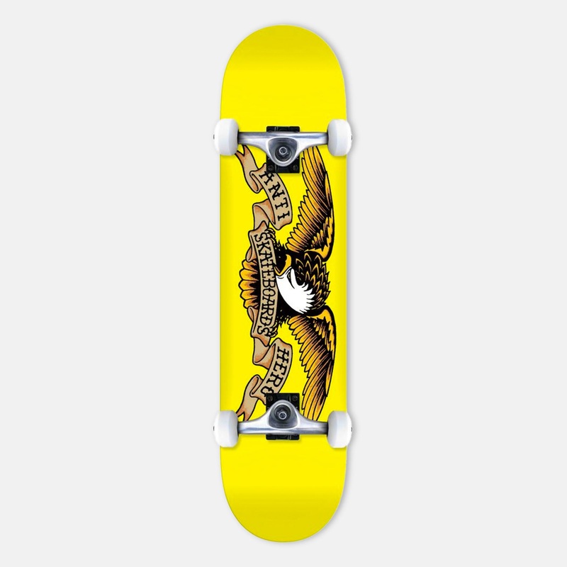 Anti Hero Skateboards – 7.3 Classic Eagle Complete Skateboard – Yellow