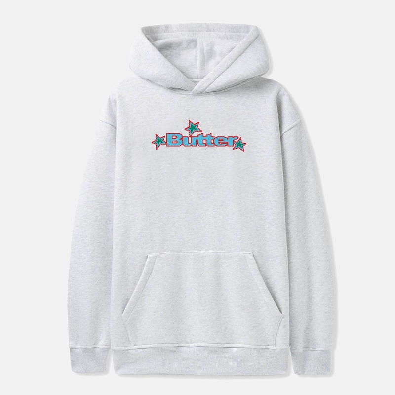 Butter Goods – Star Logo Pullover Hooded Sweatshirt – Ash