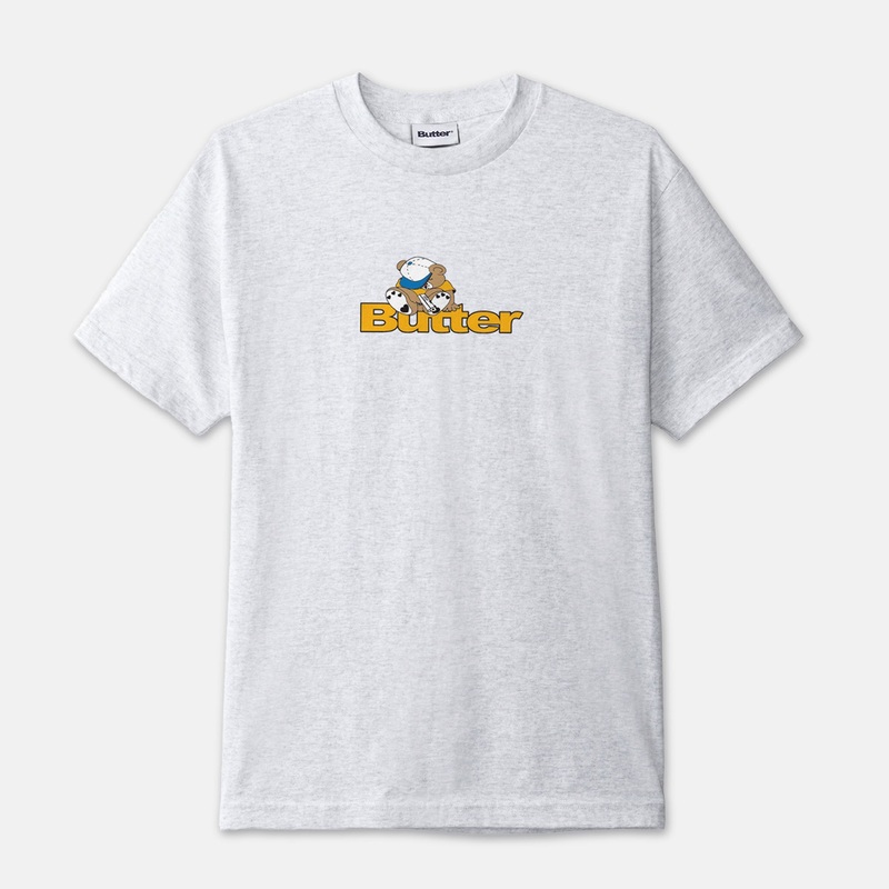 Butter Goods – Teddy Logo T-Shirt – Ash Grey