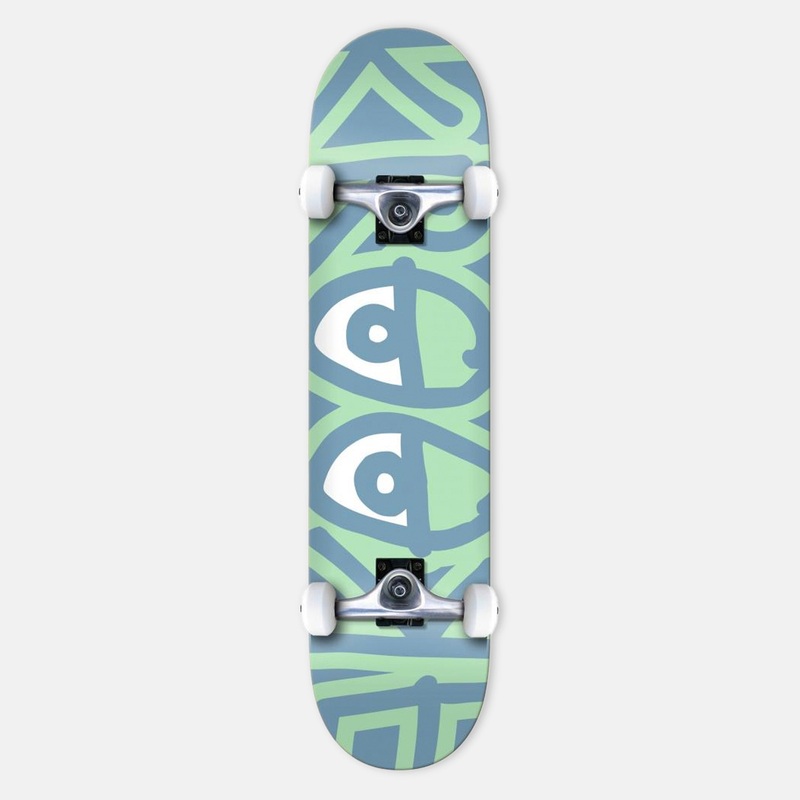 Krooked Skateboards – 7.3 Team Big Eyes Complete Skateboard (Teal)