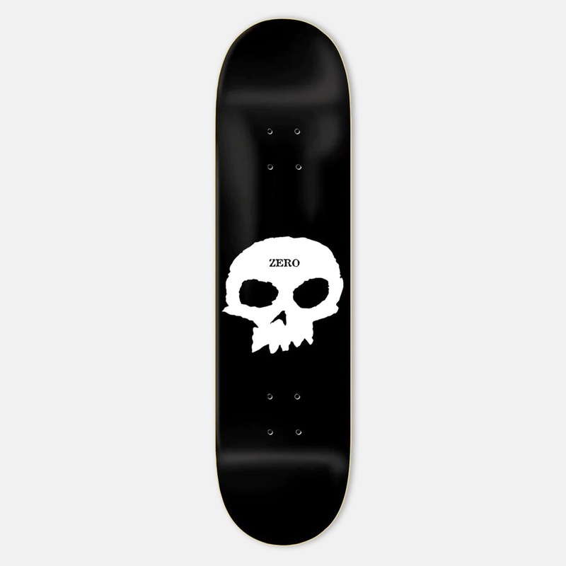 Zero Skateboards – 8.5 Single Skull Skateboard Deck – Black / White
