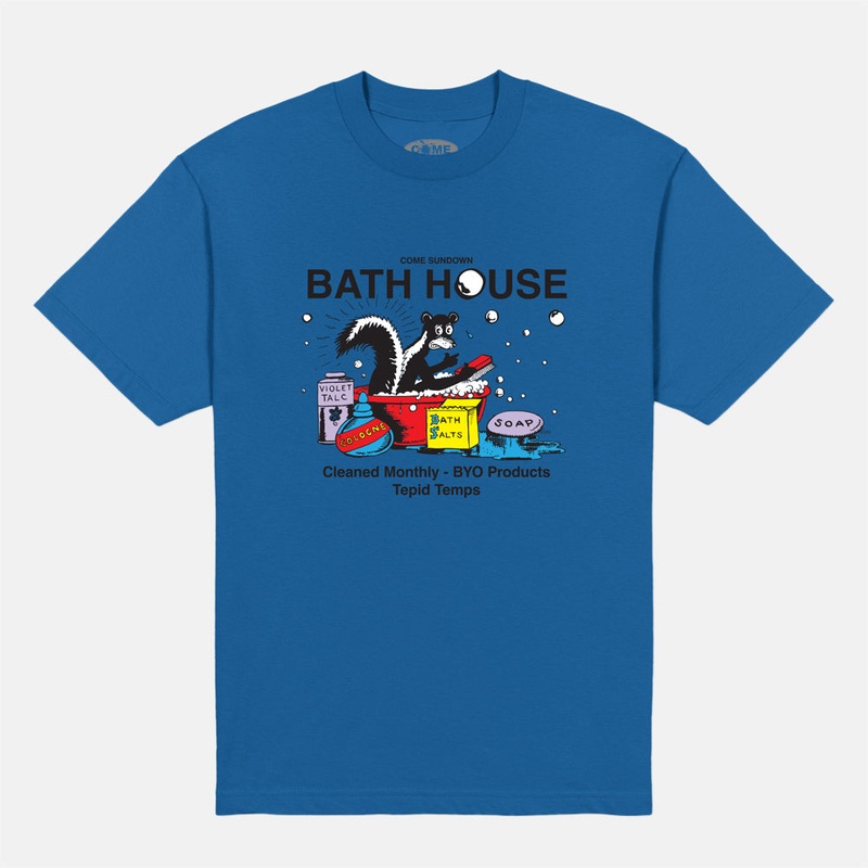 Come Sundown – Bath House T-Shirt – Royal Blue