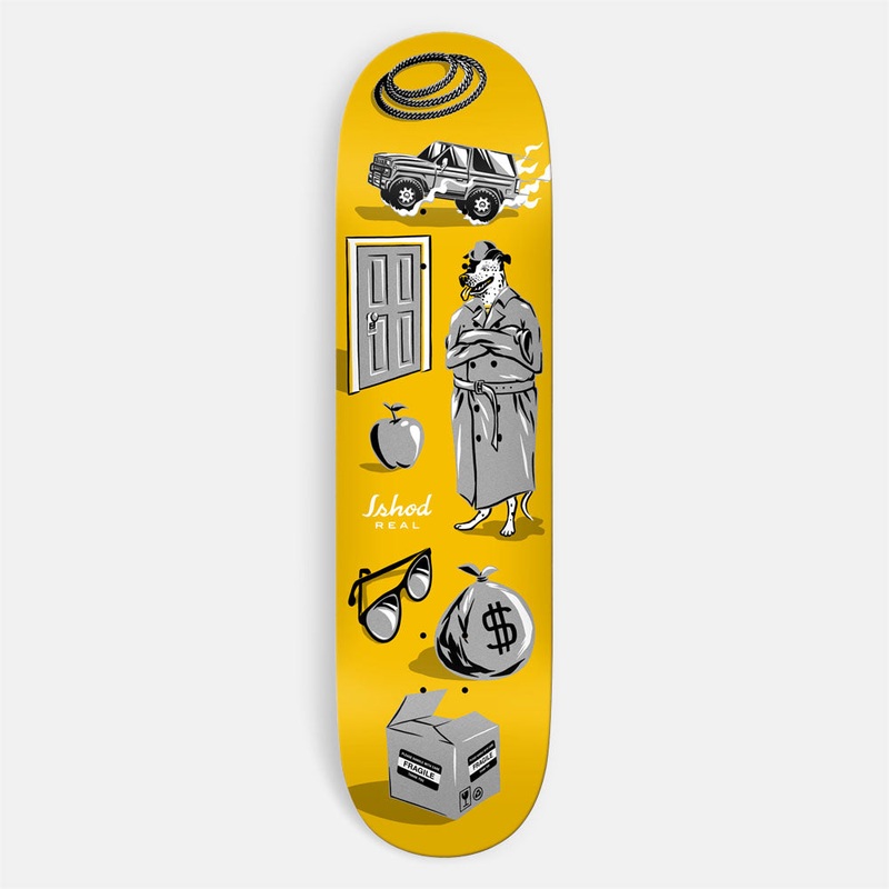 Real Skateboards – 8.5 Ishod Wair Revealing Skateboard Deck – Yellow