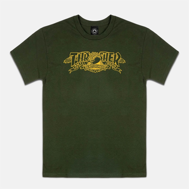 Thrasher – Anti Hero Mag Banner T-Shirt – Forest Green