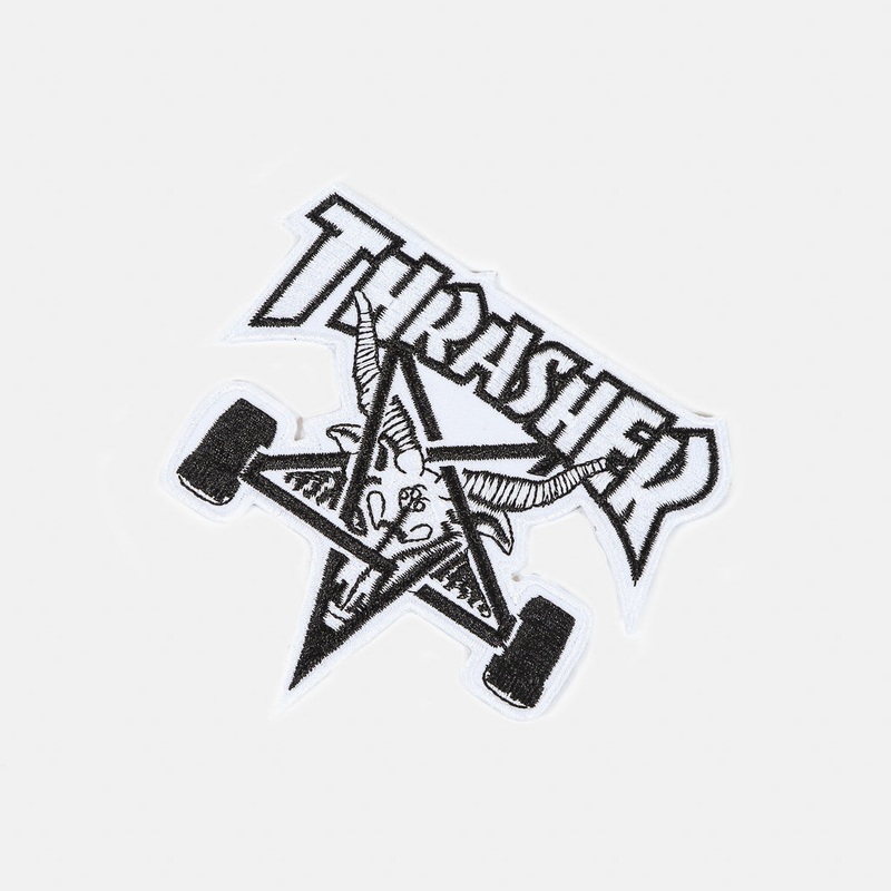 Thrasher Magazine – Skate Goat Patch – White / Black
