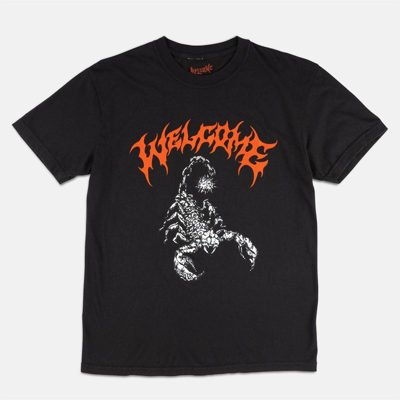 Welcome Skateboards – Mace Garment Dyed Printed T-Shirt – Black