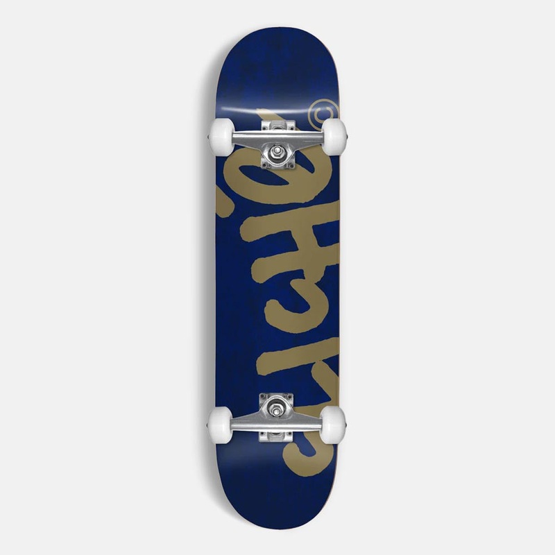 Cliche – KIDS 7.375 Handwritten First Push Complete Skateboard – Navy / Gold