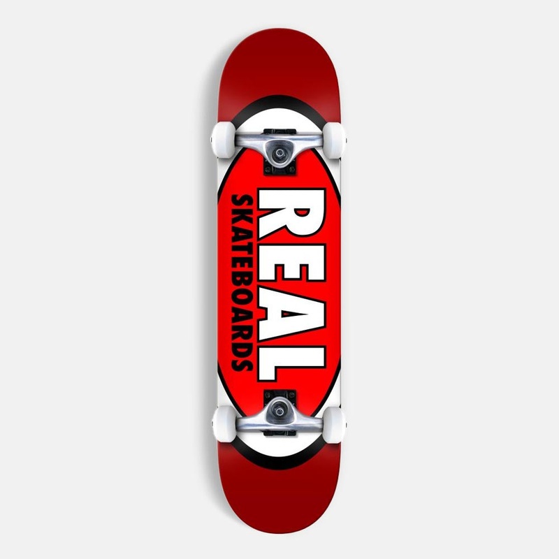 Real Skateboards – 7.3 Classic Oval Complete Skateboard – Red