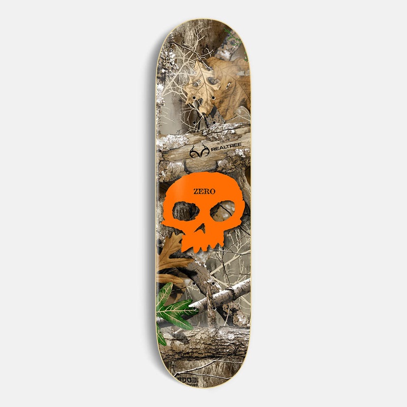 Zero Skateboards – 8.25 Realtree Single Skull Orange Skateboard Deck