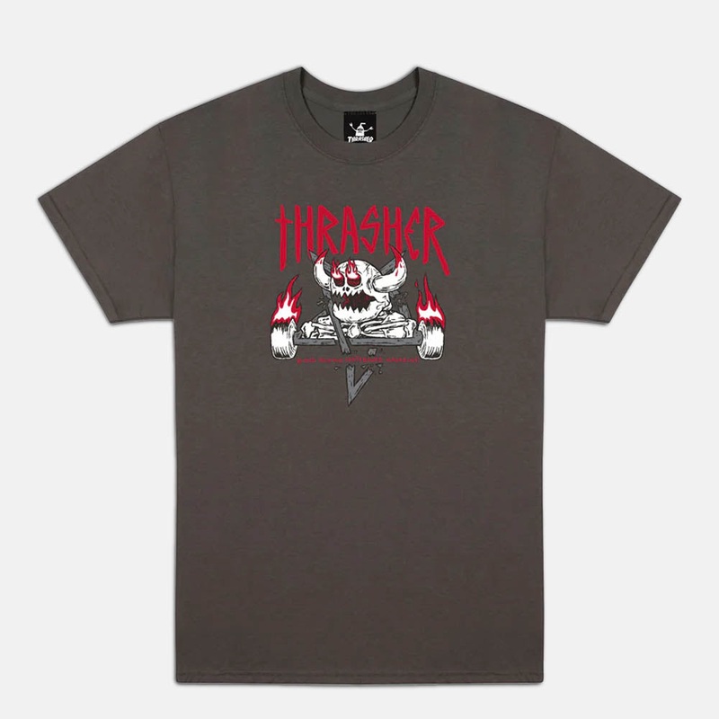 Thrasher Magazine – Toy Machine Monster-Gram T-Shirt – Charcoal
