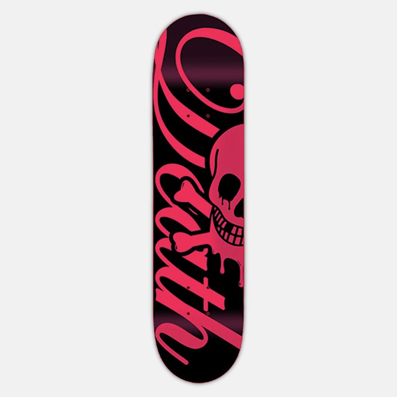 Death Skateboards – 8.0 Script Logo Skateboard Deck – Black / Pink