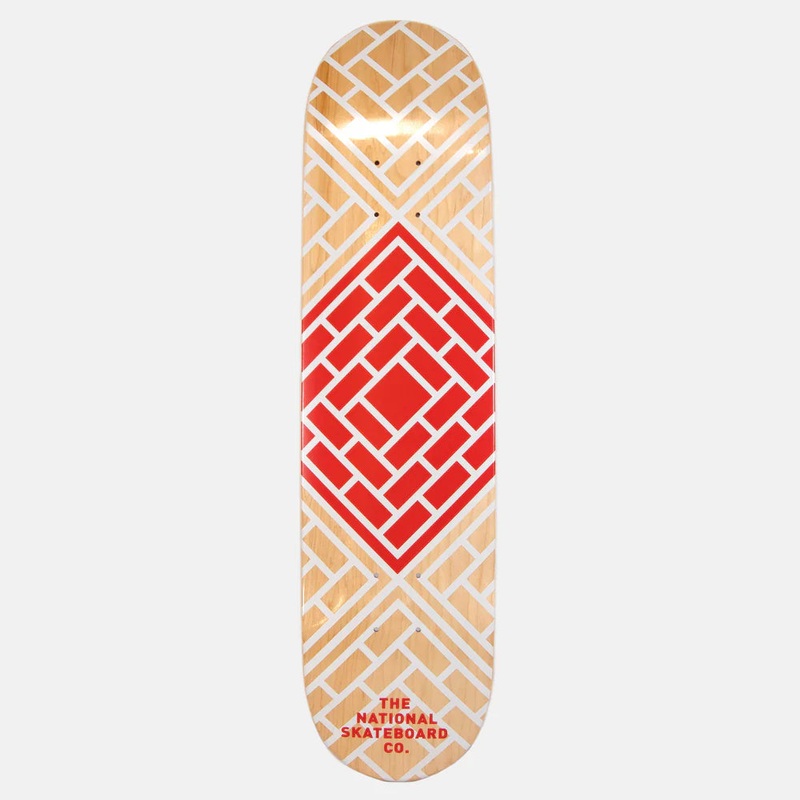 The National Skateboard Co. – 7.75 CLASSIC RED SKATEBOARD DECK (HIGH CONCAVE)