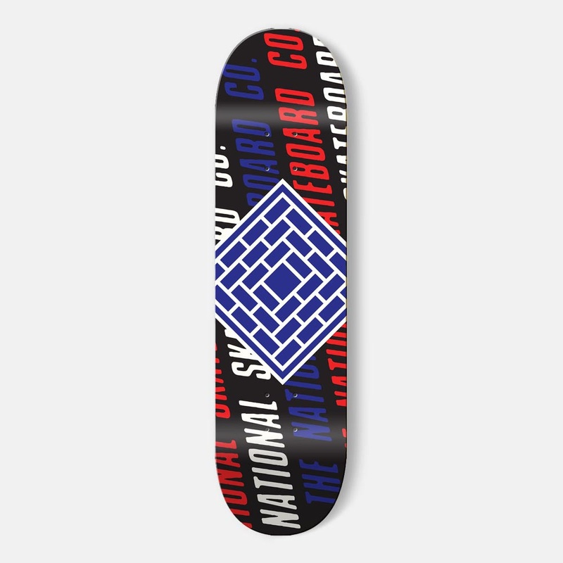 The National Skateboard Co. – 7.75 LOGO SLANT BLACK SKATEBOARD DECK (MEDIUM CONCAVE)