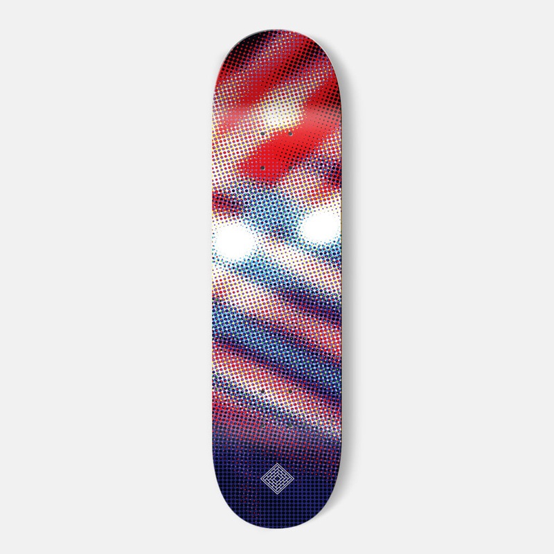 The National Skateboard Co. – 8.0 LUMINOUS HALF TONE RED SKATEBOARD DECK (HIGH CONCAVE)