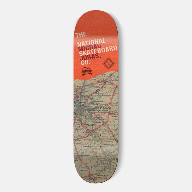 The National Skateboard Co. – 8.0 MICHAL WARSAW MAP SKATEBOARD DECK (MEDIUM CONCAVE)