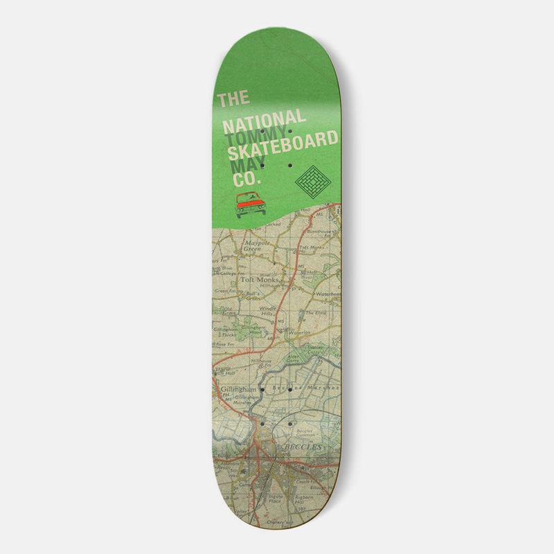 The National Skateboard Co. – 8 TOMMY TOFT MONKS MAP SKATEBOARD DECK (MEDIUM CONCAVE)