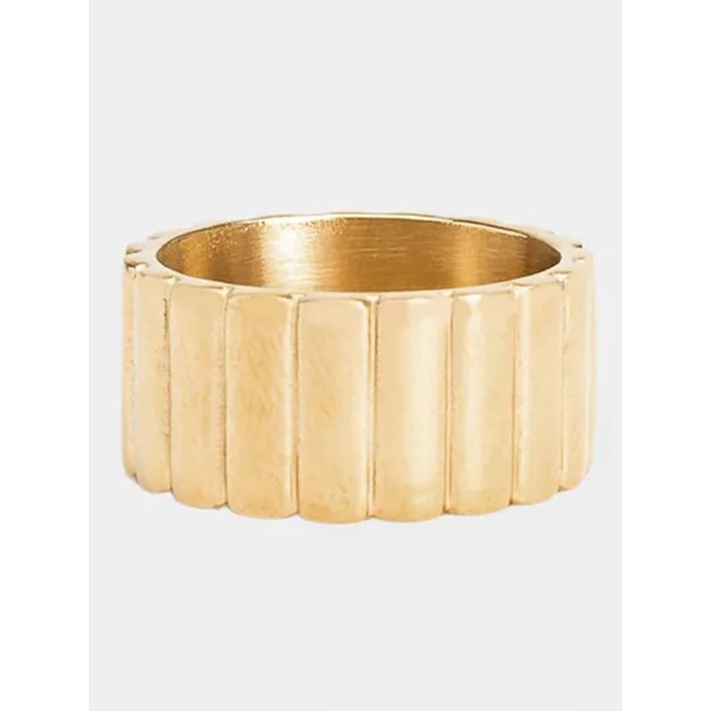 Baguette Ring|05|06|07|08|09|PLAQU OR/ACIER INOX