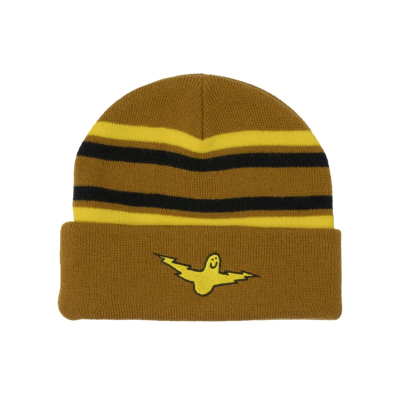 Bird Lightening Cuff Beanie|O/S|TAN/YELLOW/BLACK