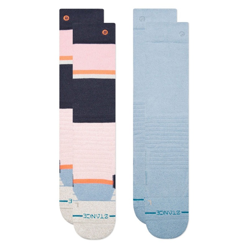 Powdered Mid 2 Packs Socks|SM|MED|PINKFADE (PNF)