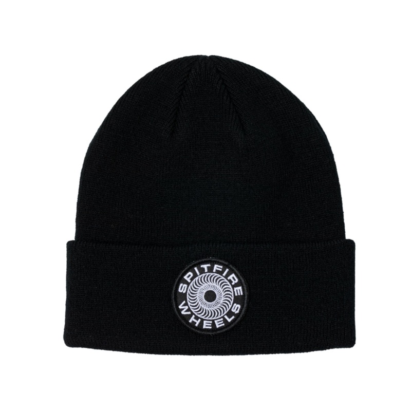 ’87 Swirl Patch Cuff Beanie|O/S|BLACK/WHITE