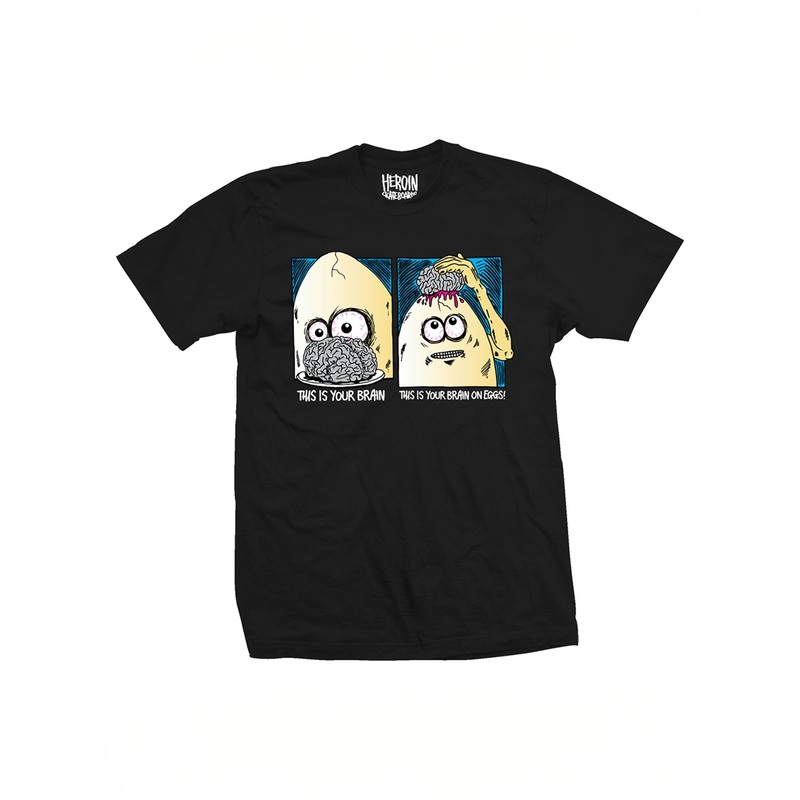 Brain On Eggs T-Shirt|MED|LRG|XL|BLACK