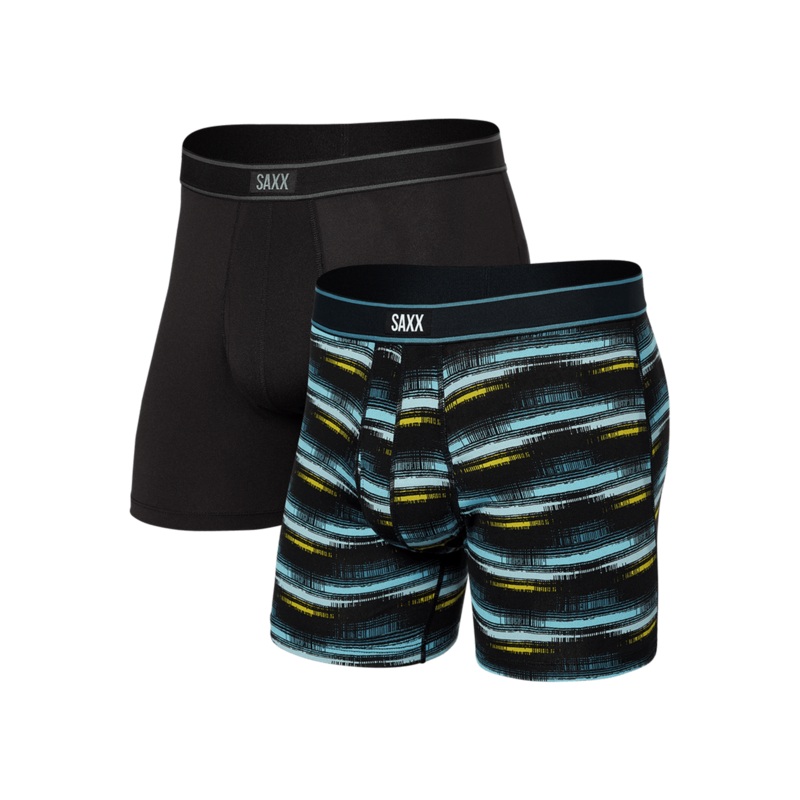 Daytripper 2 Pack Broadcast Stripe Black Boxer