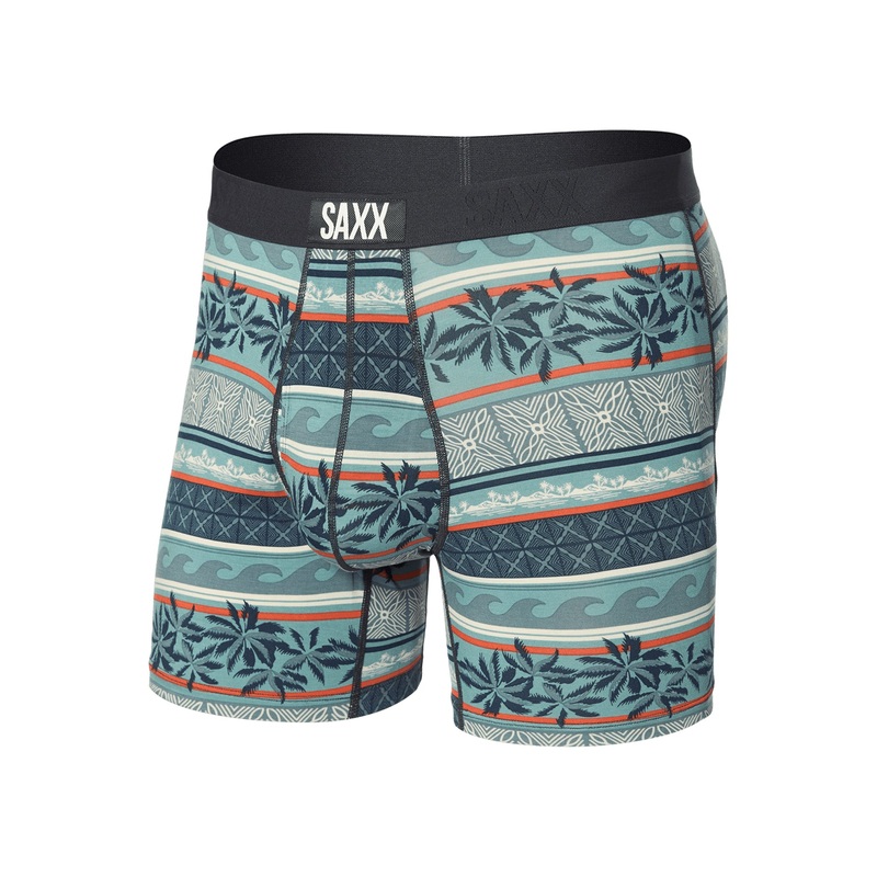 Ultra Super Soft Beach Shack Stripe Teal Boxers