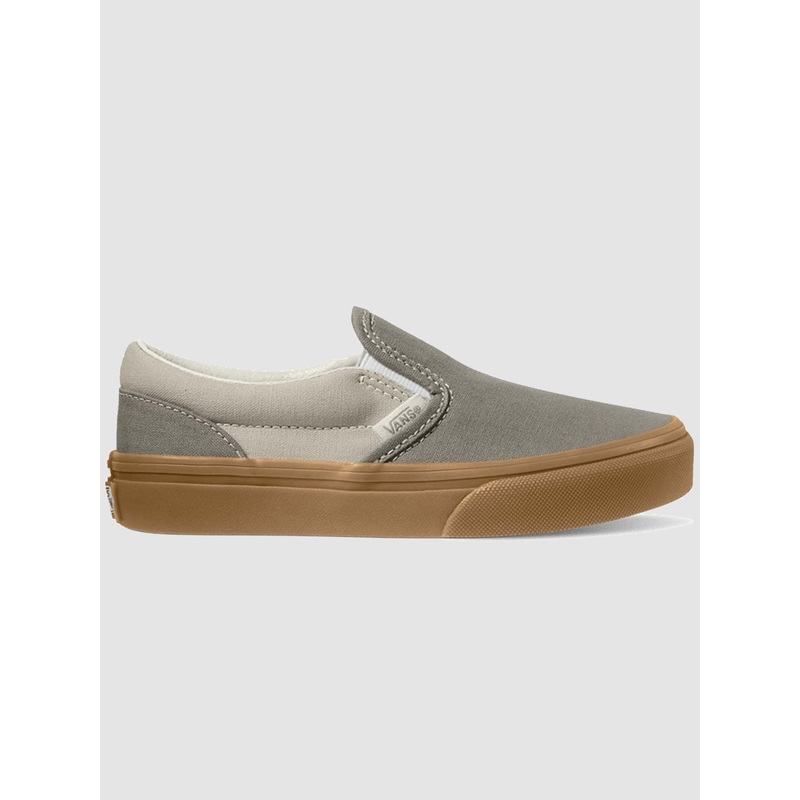 Classic Slip-On Neutral Block Gray/Gum Shoes (Boys 7-14)