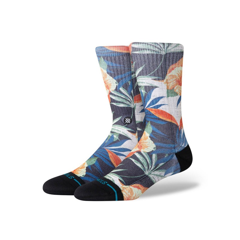 Tiki Tides Socks|MED|LRG|BLACK (BLK)
