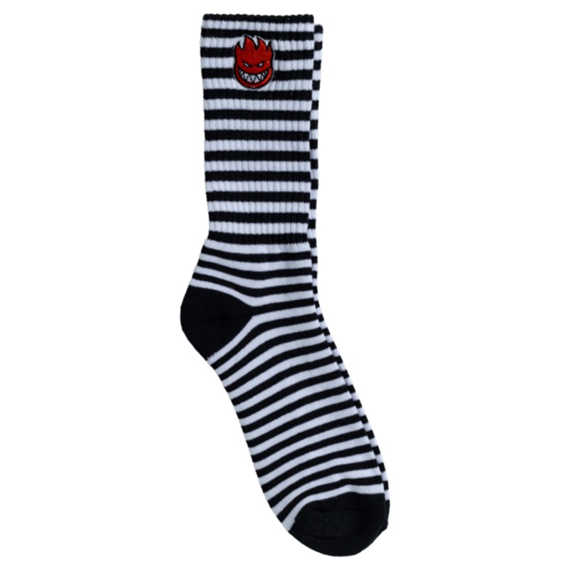 Bighead Fill Emb Stripe Socks|O/S|BLACK/WHITE