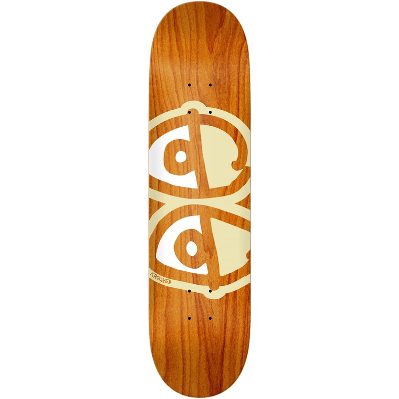 Krooked Eyes Skateboard Deck Brown/Cream 8.38