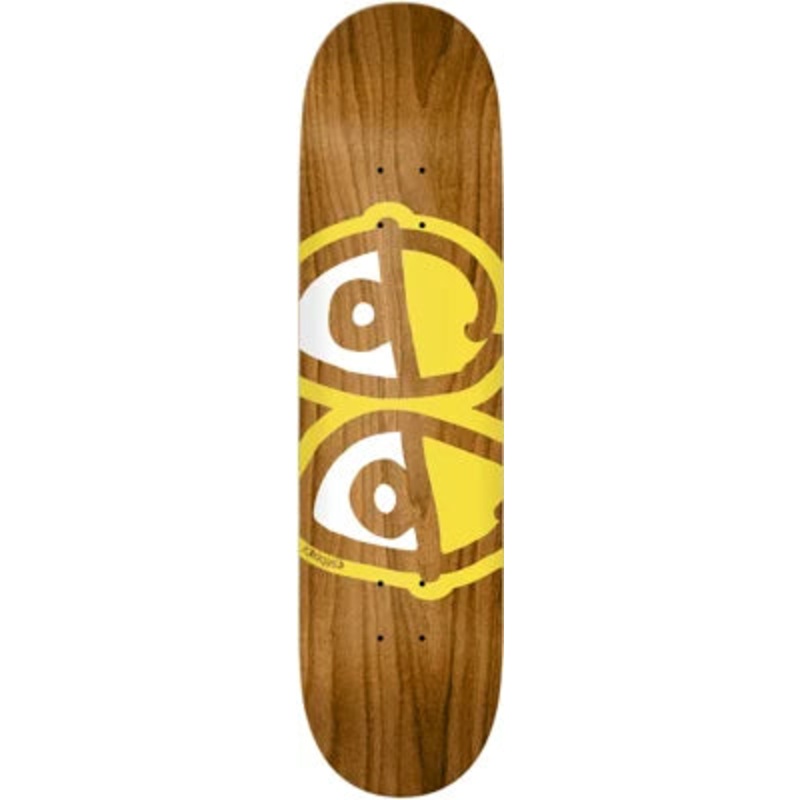 Krooked Eyes Skateboard Deck Brown/Yellow 8.06