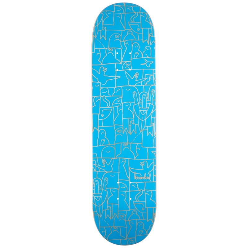 Krooked Flock Skateboard Deck Blue 8.25